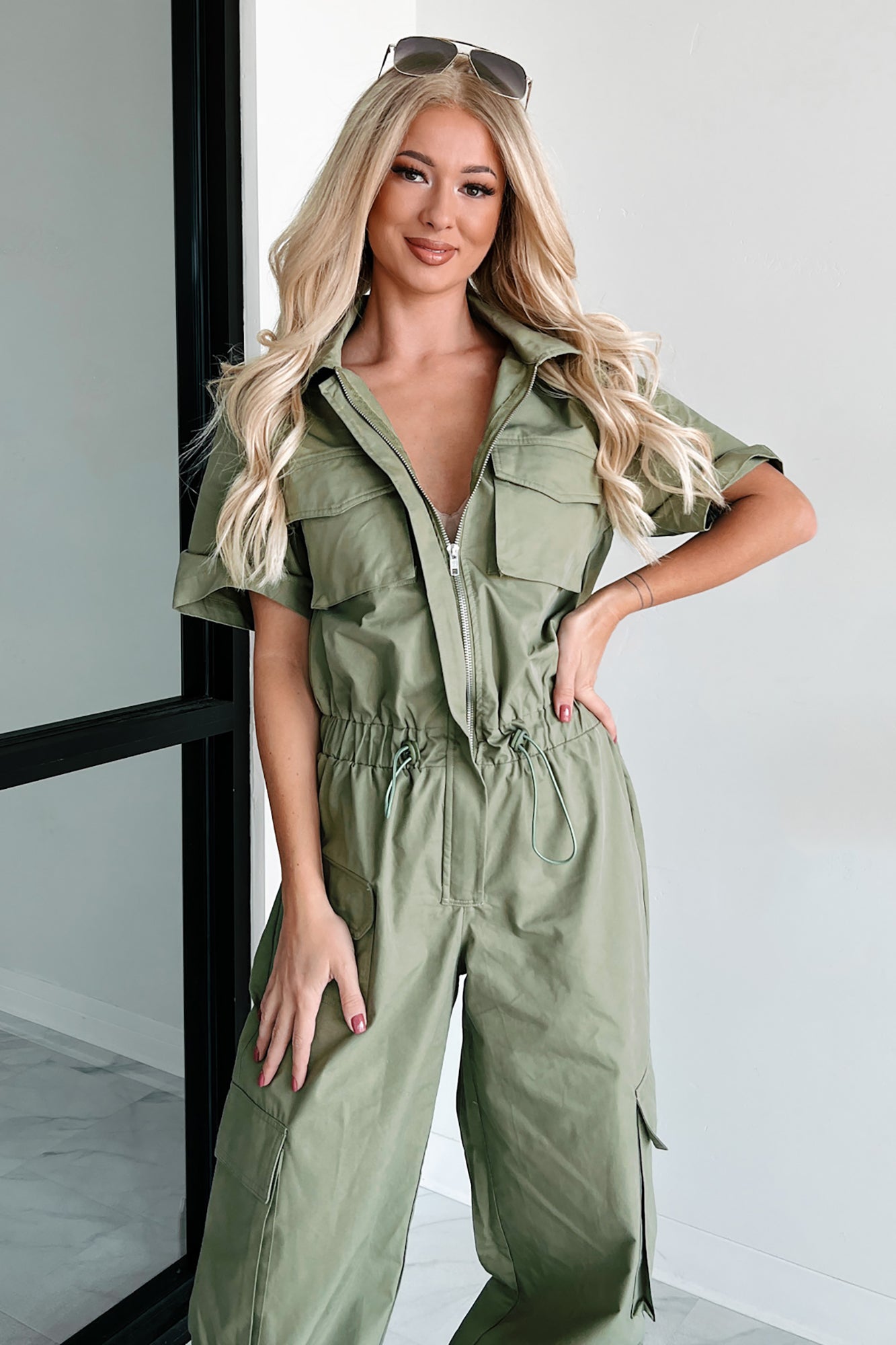 Problem Free Utility Jumpsuit (Olive)