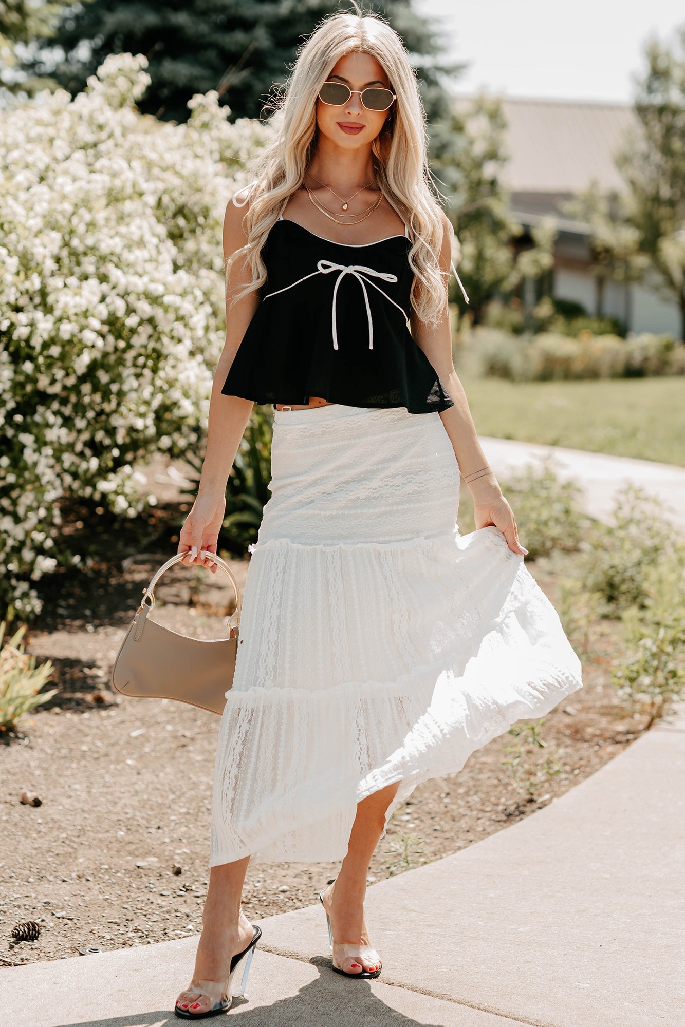The Air I Breathe Linen Shoulder Tie Tank Top (Black)
