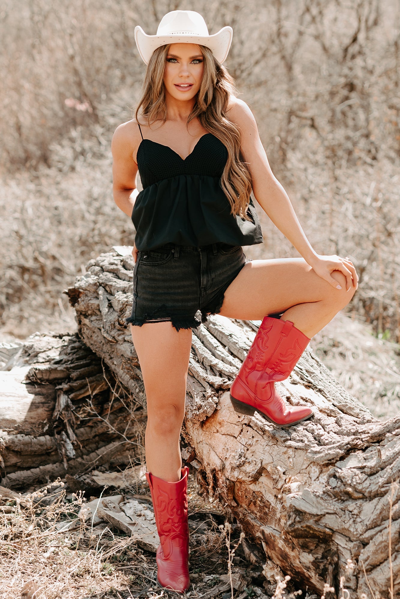 Tangled In You Crochet Bubble Tank (Black)